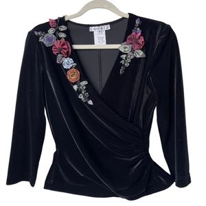 Vintage Velvet Wrapped Accent Top